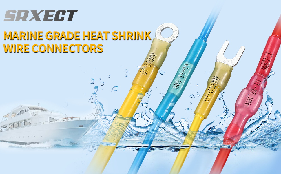 Separated heat shrink wire connectors kit,insulated waterproof electrical terminals,Automotive Boat 