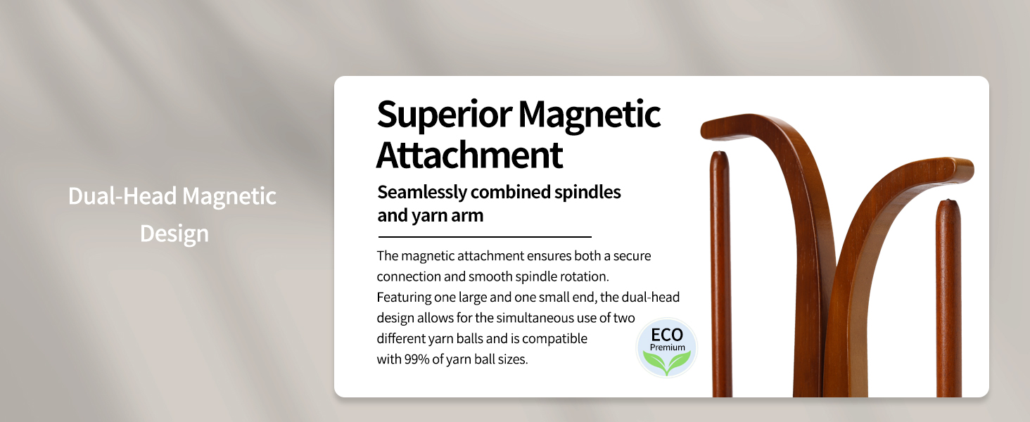 dual arm magnetic yarn holder