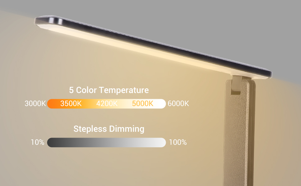 5 color desk light with clock