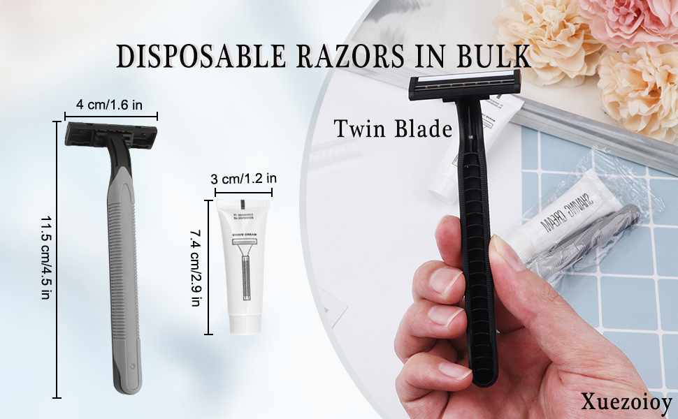 Disposable Shaving Razors with Shaving Cream and Clear Cap Set