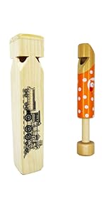 Fartime 2PCS—Wooden Train Whistle and Wooden Slide Whistle for Music Instrument Gifts