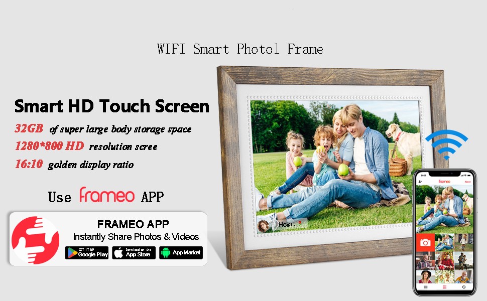FRAMEO 10.1inch Digital Picture Frame WiFi Smart Digital