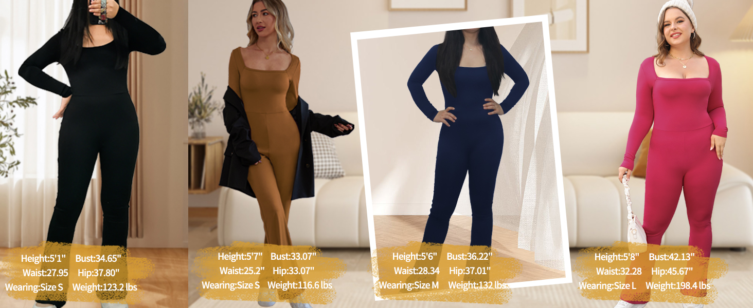 long sleeve flare jumpsuits for women plus size