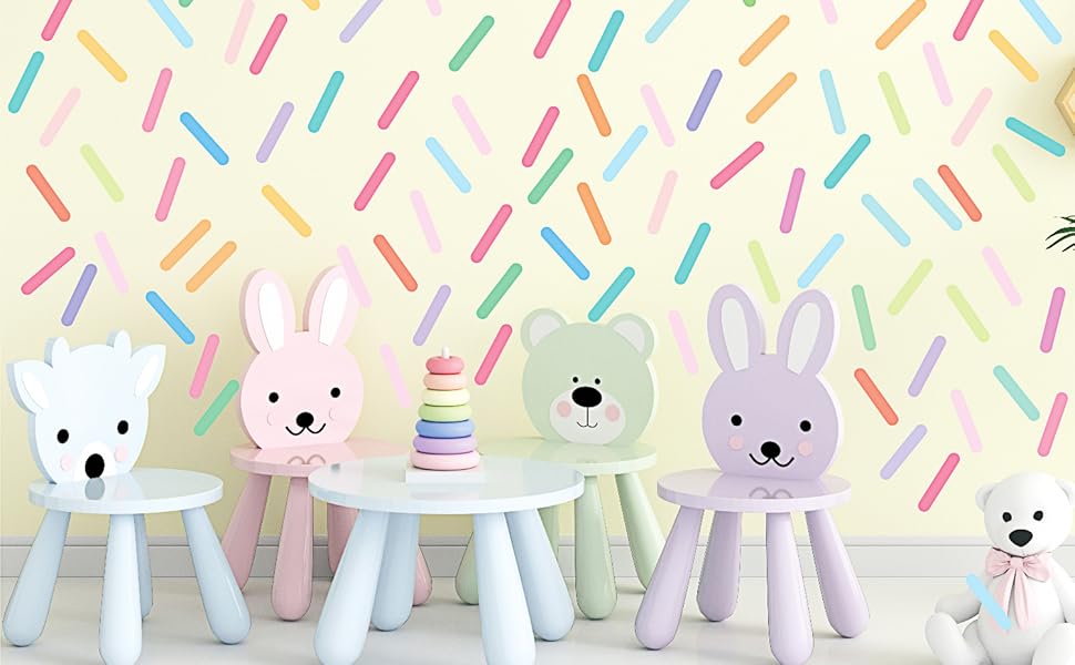 300Pcs Sprinkle Wall Decals Removable Colorful Confetti