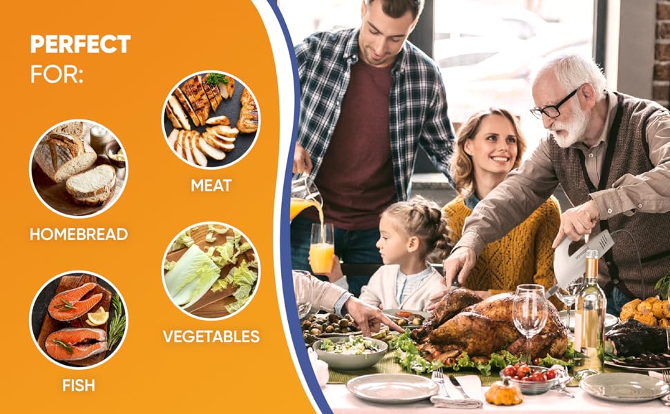 Perfect for homebread, meat, fish, vegetables, fruits.