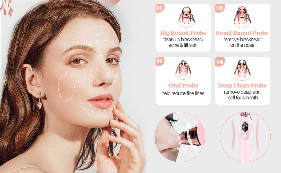 Blackhead Remover Pore Vacuum, Facial Pore Cleanser Pimple Acne