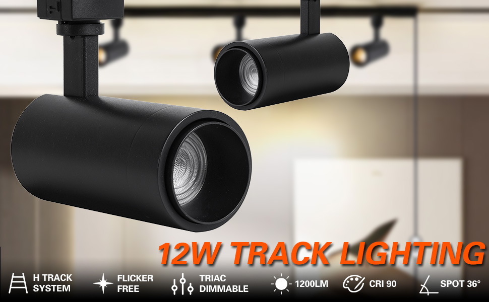 ELEGLO 12W Zoomable Track Light Heads,H Track Lighting Heads,15° 60