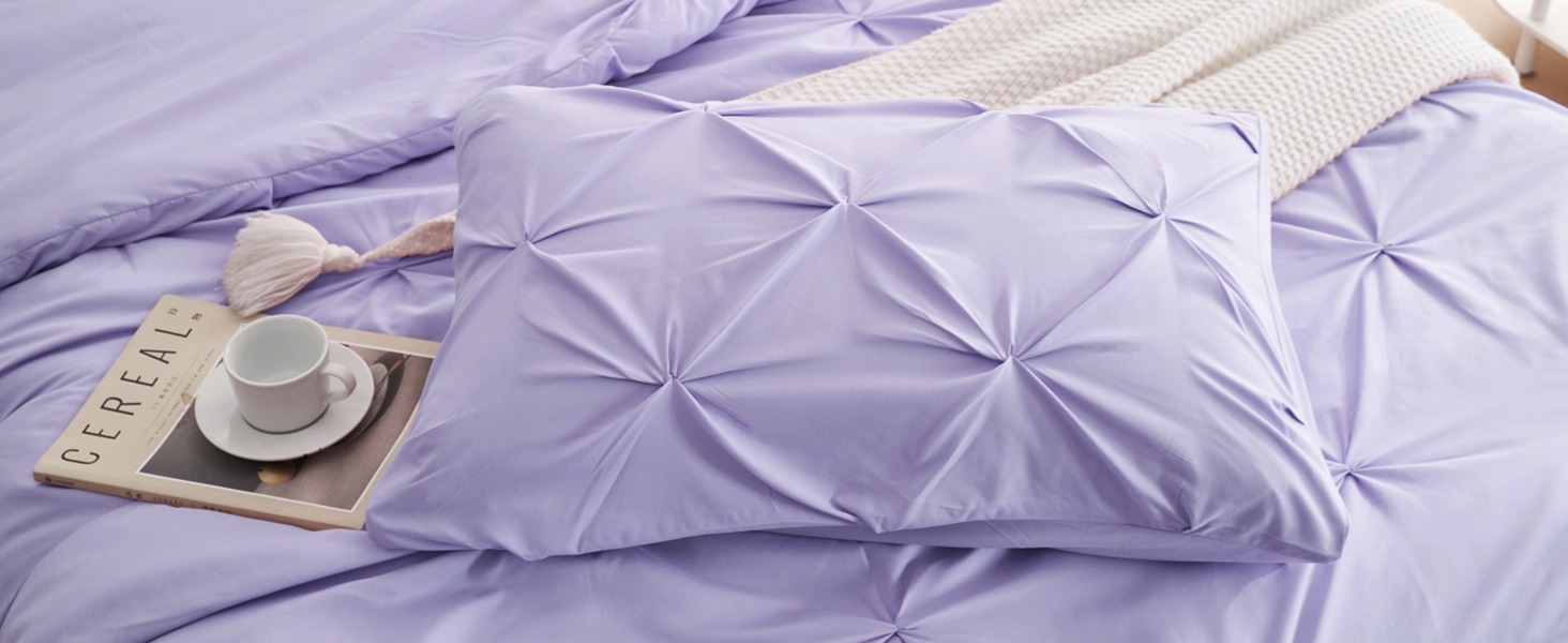 Ubauba Light Purple Queen Size Comforter Set Bed in a Bag