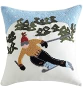 Eddie Bauer - Decorative Pillow, Textured Square Throw Pillow with Zipper Closure & Loop Embroide...