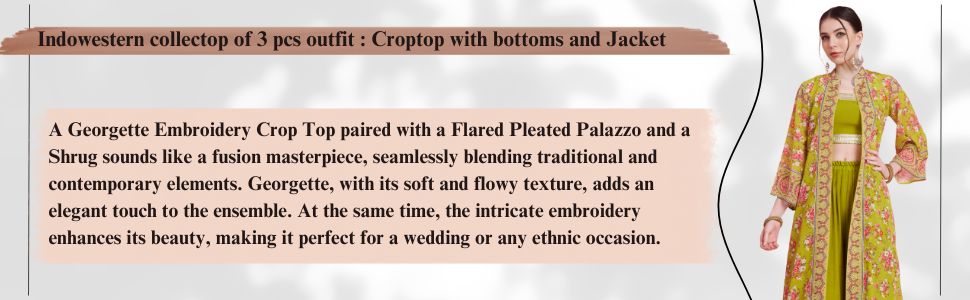 Indo western crop top for women