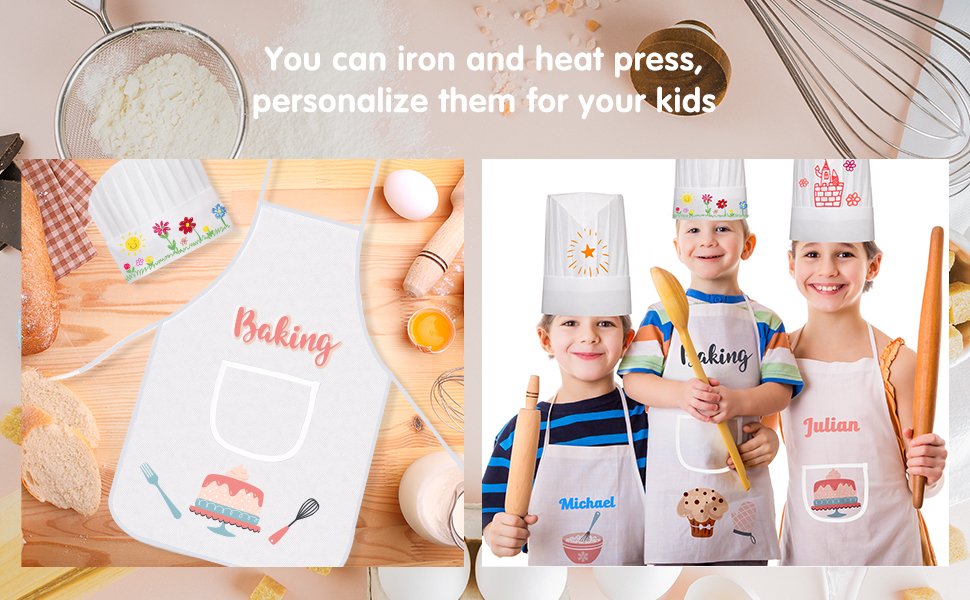 Ecoofor 24 Pieces Kid Aprons, Kid Chef Aprons with Pocket