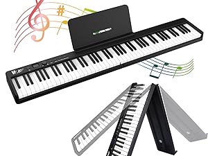 Amazon | Veetop 電子ピアノ 88鍵盤 【折り畳み式】 充電型