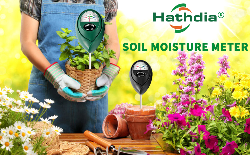 Hathdia Extended Long Probe Soil Moisture Meter, 2 Pack