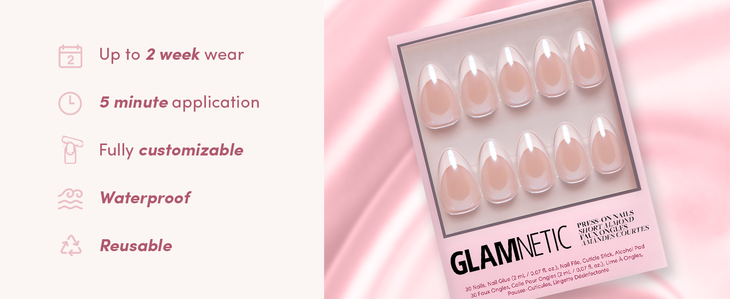 Up to 2 week wear, 5 minute application, fully customizable, waterproof, reusable Mrs