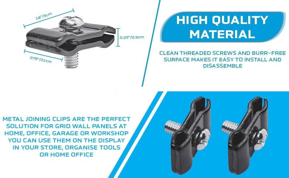 Bagulet Gridwall Joining Clips Black Connectors for Grid