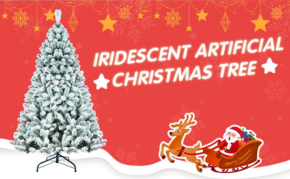 Flocked Realistic Christmas Tree NotPrelit 8Ft Artificial