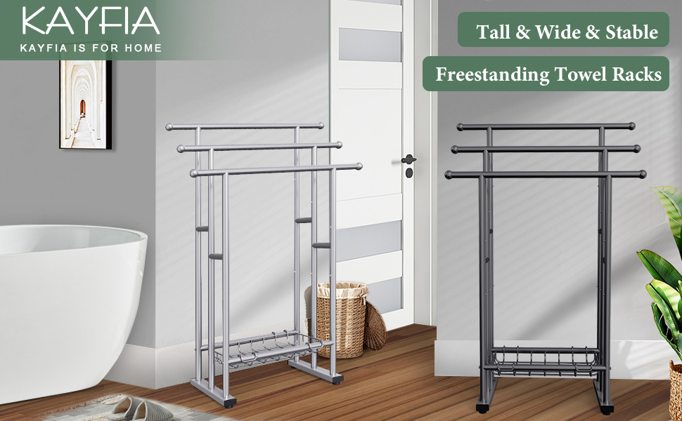 freestanding towel rack