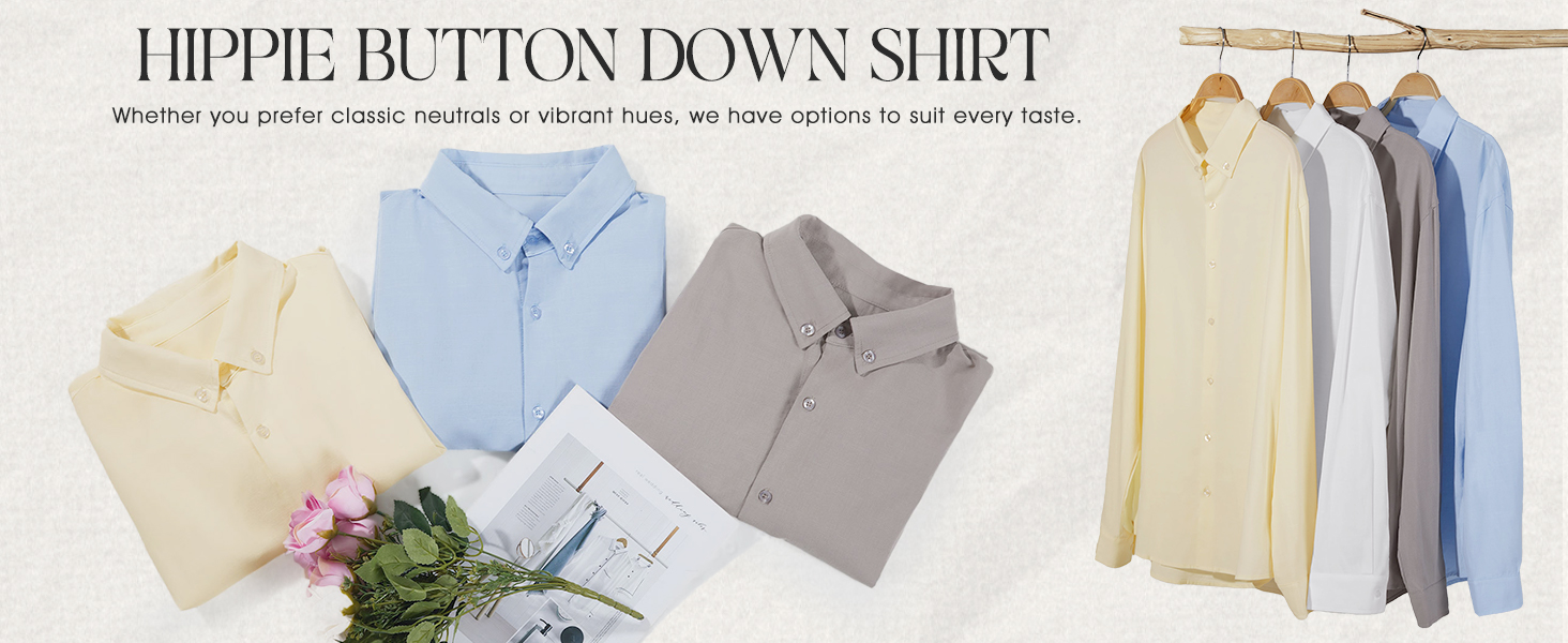 Camicia da uomo con bottoni in cotone e lino, casual, a maniche lunghe, con colletto, stile hippie, da spiaggia_voghion.com