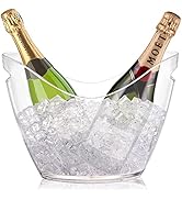 Yesland Ice Bucket, Clear Acrylic 3.5 Liter Storage Tub, Beer Bucket Beverage Chiller Bin for 2 W...
