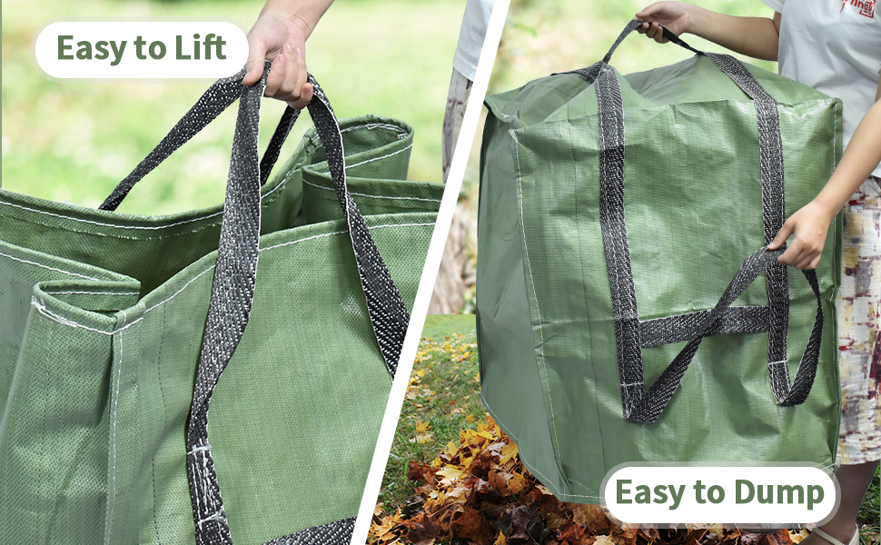 IWNTWY 2Pack 66 Gallons Reusable Yard Waste Bags, Upgrade Heavy Duty Foldable