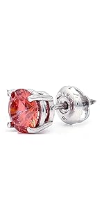 0.40ct Lab Grown Pink Diamond Single Stud Earrings for Men in 14kt White Gold