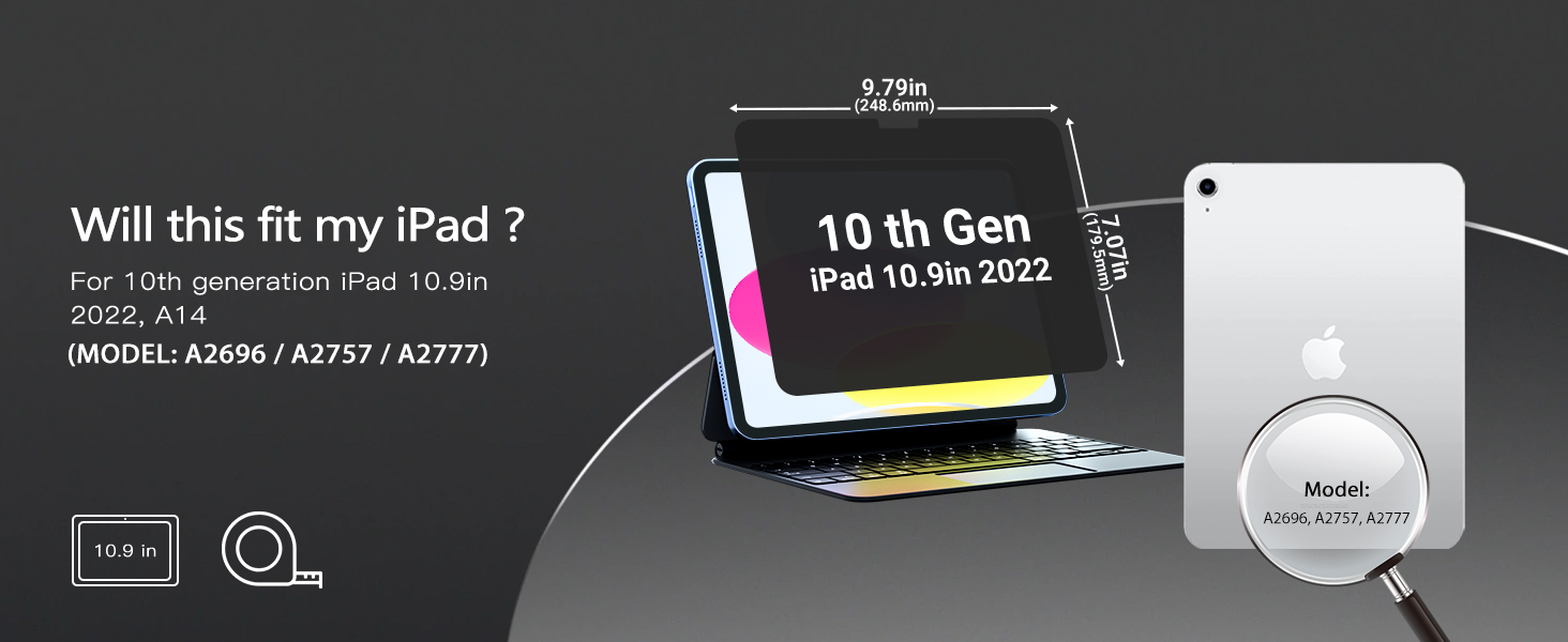 FILMEXT Privacy Screen Protector for ipad 10th Generation 10.9 inch