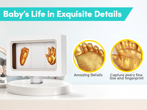baby kit hand casting keepsake gift box new mom mold foot footprint print plaster