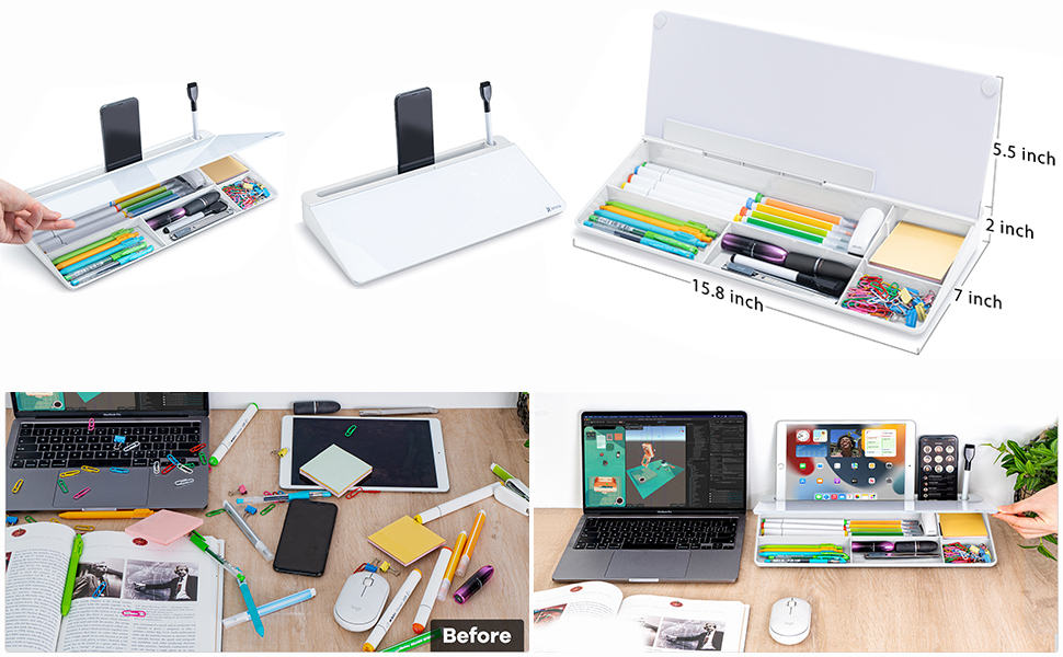 Desk Whiteboard Dry Erase Glass Whiteboard, Varhomax