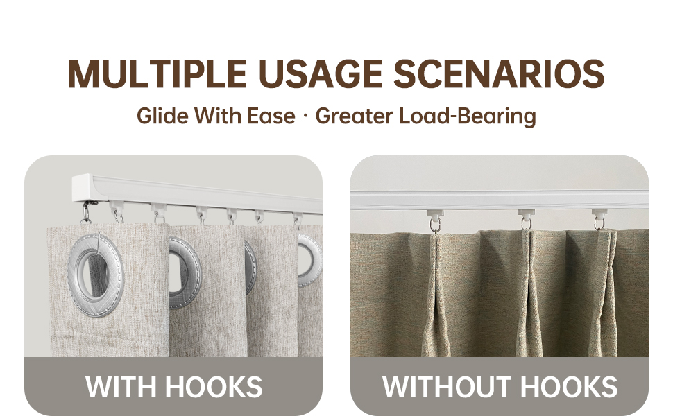 Hoeflife Ceiling Curtain Track, Curtain Track Ceiling Mount