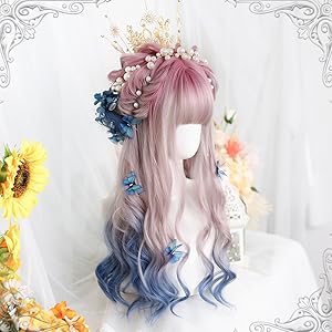 ゴスロリ衣装 青い髪 ウィッグつき ウィッグ］ゴスロリ ブルー ロング 巻き髪【86RU7G】 – candymoon