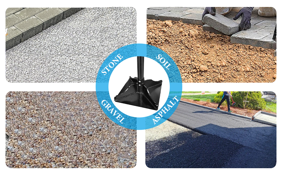 Steel Tamper with 48 inch Handle 10"x10" Yard Garden