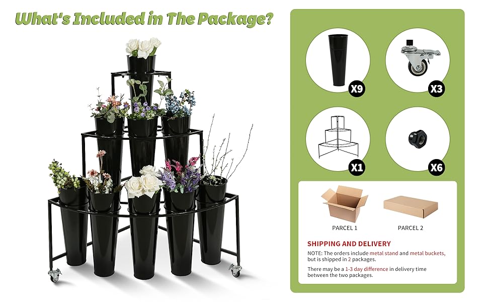 flower bar stand flower display stand with buckets flower stand display