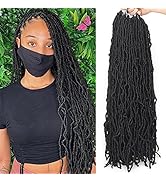 Leeven Distressed New Soft Locs Crochet Braids Hair 24 Inch Natural Butterfly Faux Locs 3 Packs B...
