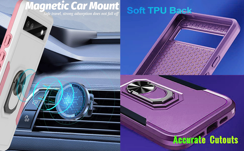 google pixel 7a case with kickstand ring holder magnetic