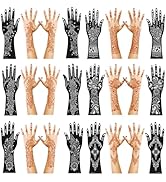 12 Sheets Henna Tattoo Stencils, Indian Temporary Tattoo Stencils Glitter Airbrushing Diy Henna T...