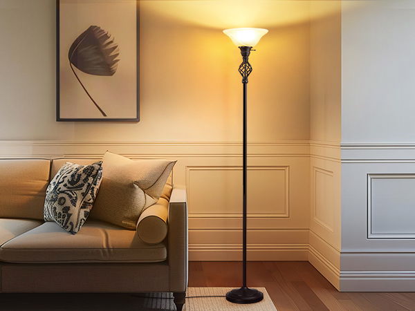フロア スタンド ランプ Torchiere 照明 ハロゲンランプ トーチャー Torchiere Floor Lamp for Living Room, LED Standing Reading