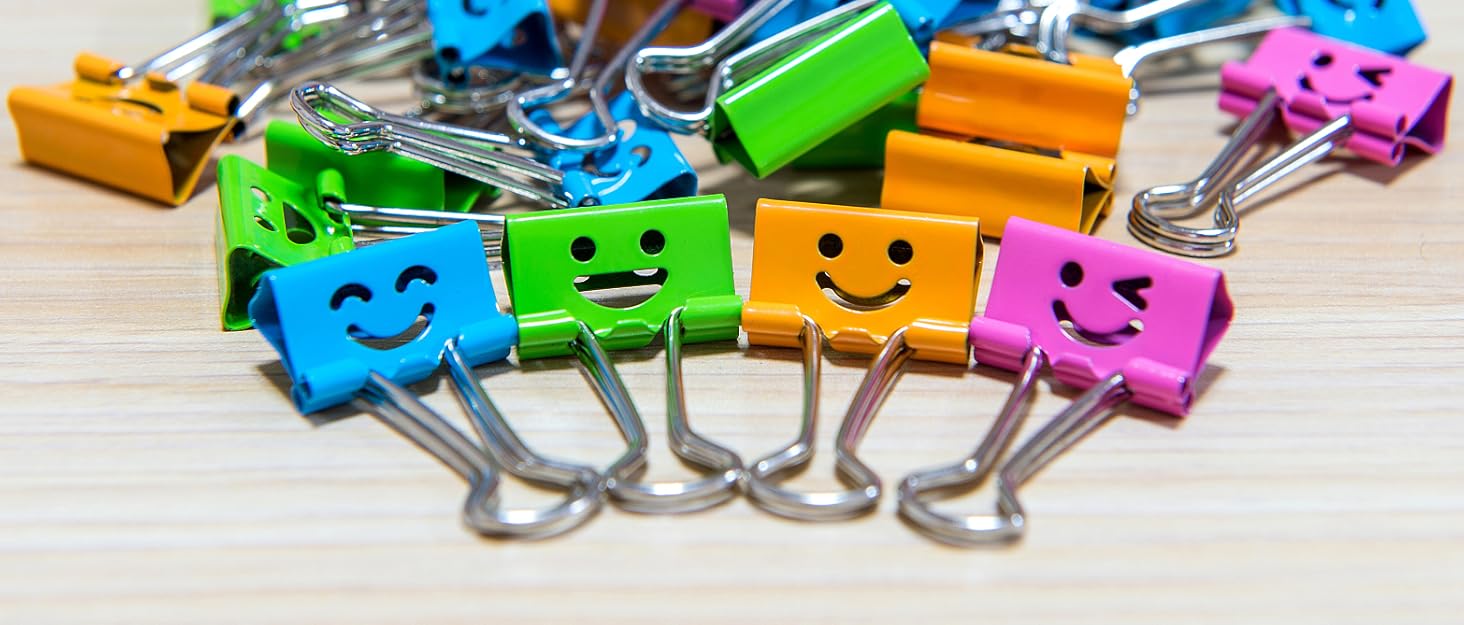 colored smile binder clips