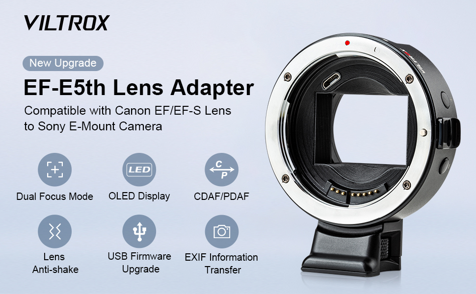 VILTROX EF-E5 マウントアダプター Viltrox Upgraded Mark V Canon EF/EF-S Lens to Sony E-mount