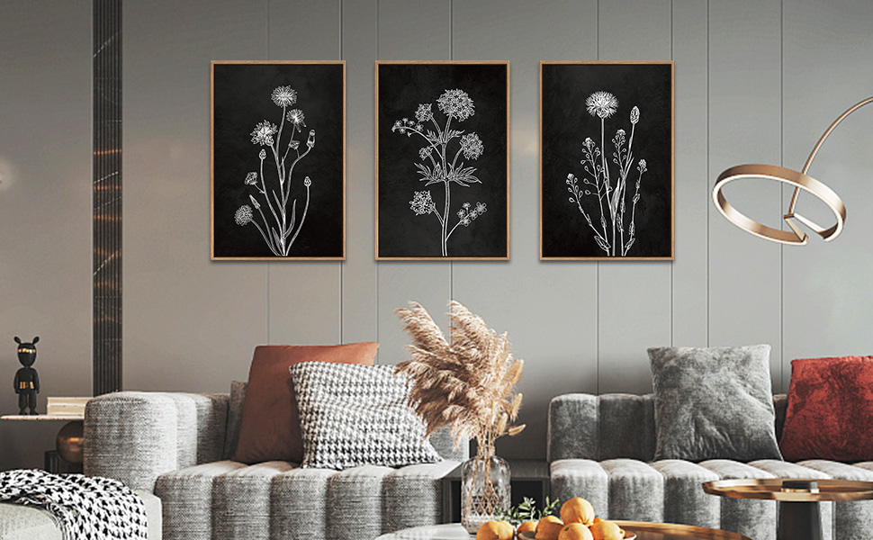 Floral Framed Canvas Wall Art Set