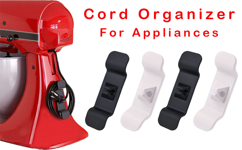 4 Pcs Cord Organiser for Kitchen Appliances , Self Adhesive Cable Cord