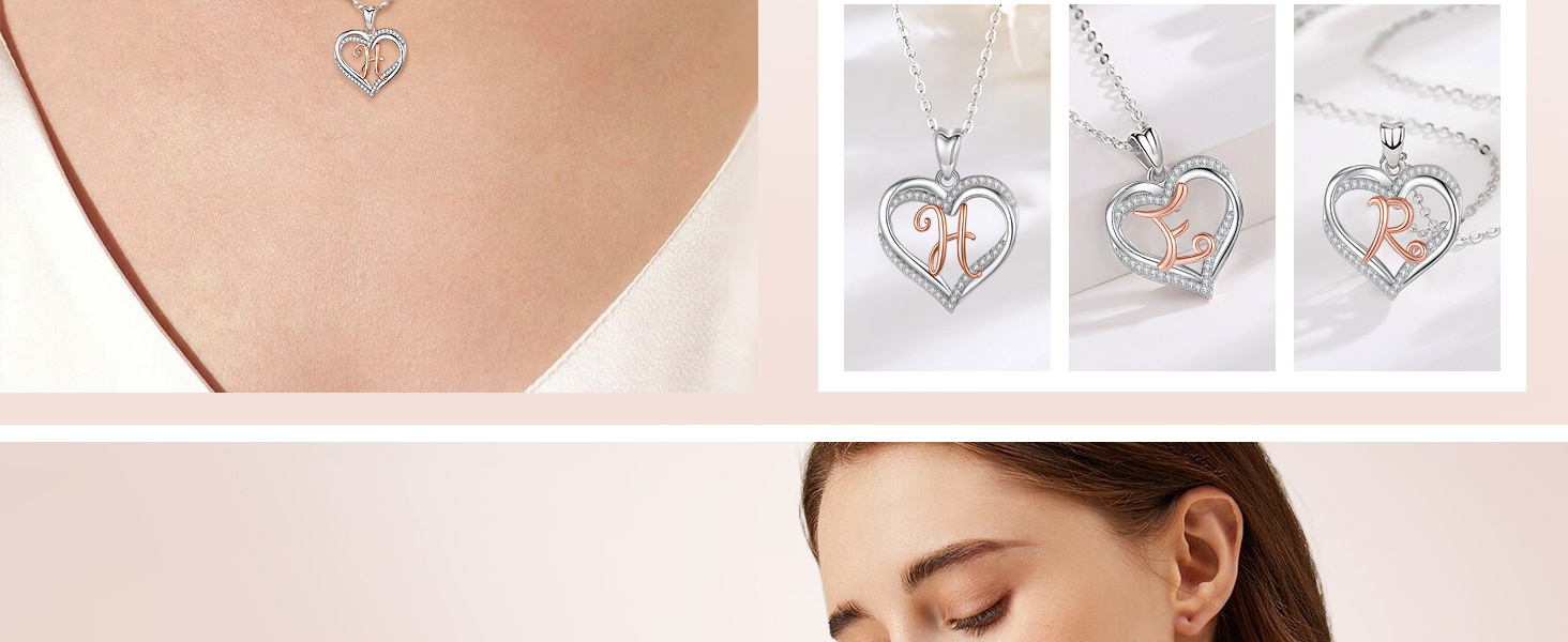 Heart letter necklace