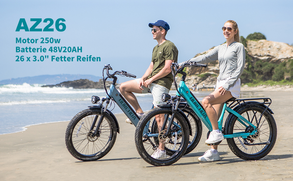 AZ26 Motor 250w 丨 Batterie 48V20AH 26 x 3.0&#34; Fetter Reifen