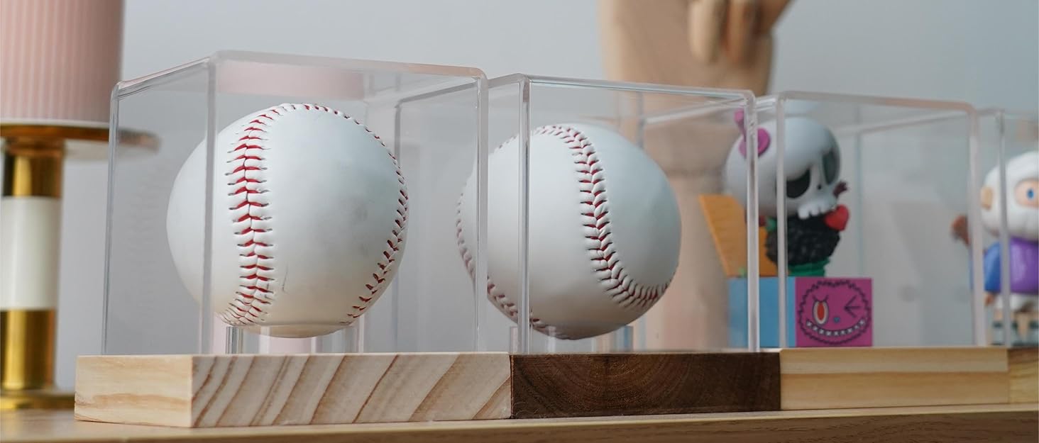 Baseball Display Case, Clear Cube Baseball Holder with