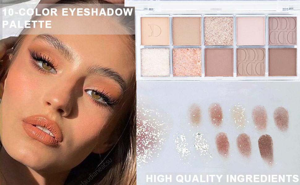 10Colors Rose Gold Brown Colorful Eyeshadow Makeup Palette
