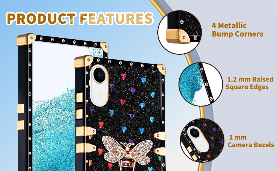 Loheckle for Square iPhone XR Case, Designer Retro Luxury