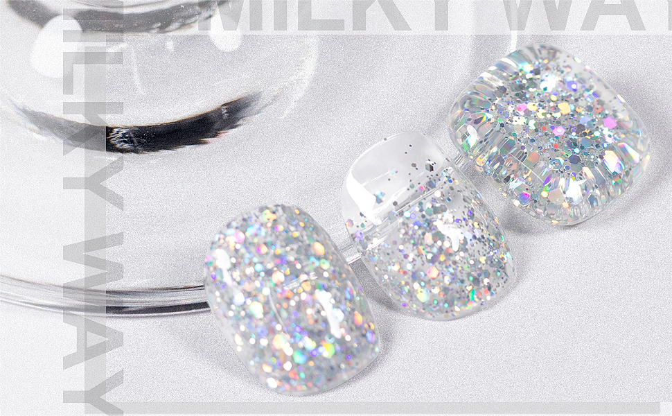 rainbow glitter gel nail polish 02