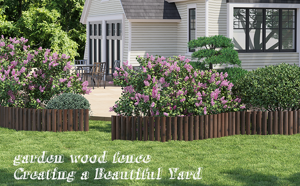 Wood Garden Edging Border Wooden Short Fence Landscape
