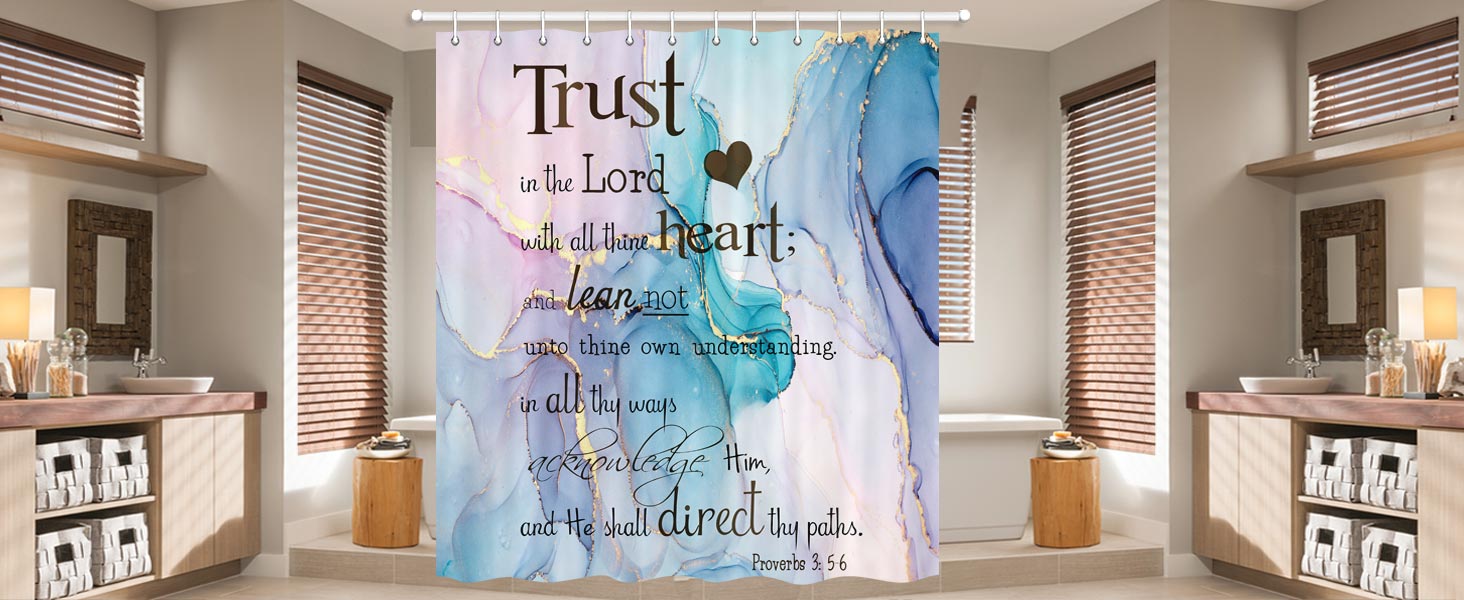 Bible Verse Shower Curtain, Inspirational Quotes Scriptures