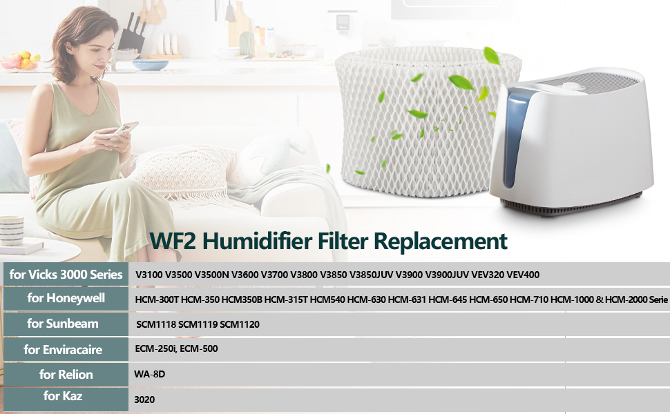 WF2 Humidifier Filter Replacement for Vicks & Kaz Starry