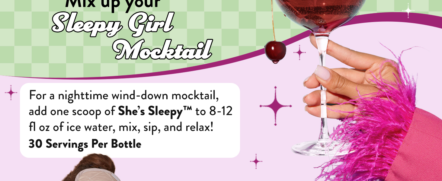 Mix up your Sleepy Girl Mocktail with water, sip and relax!